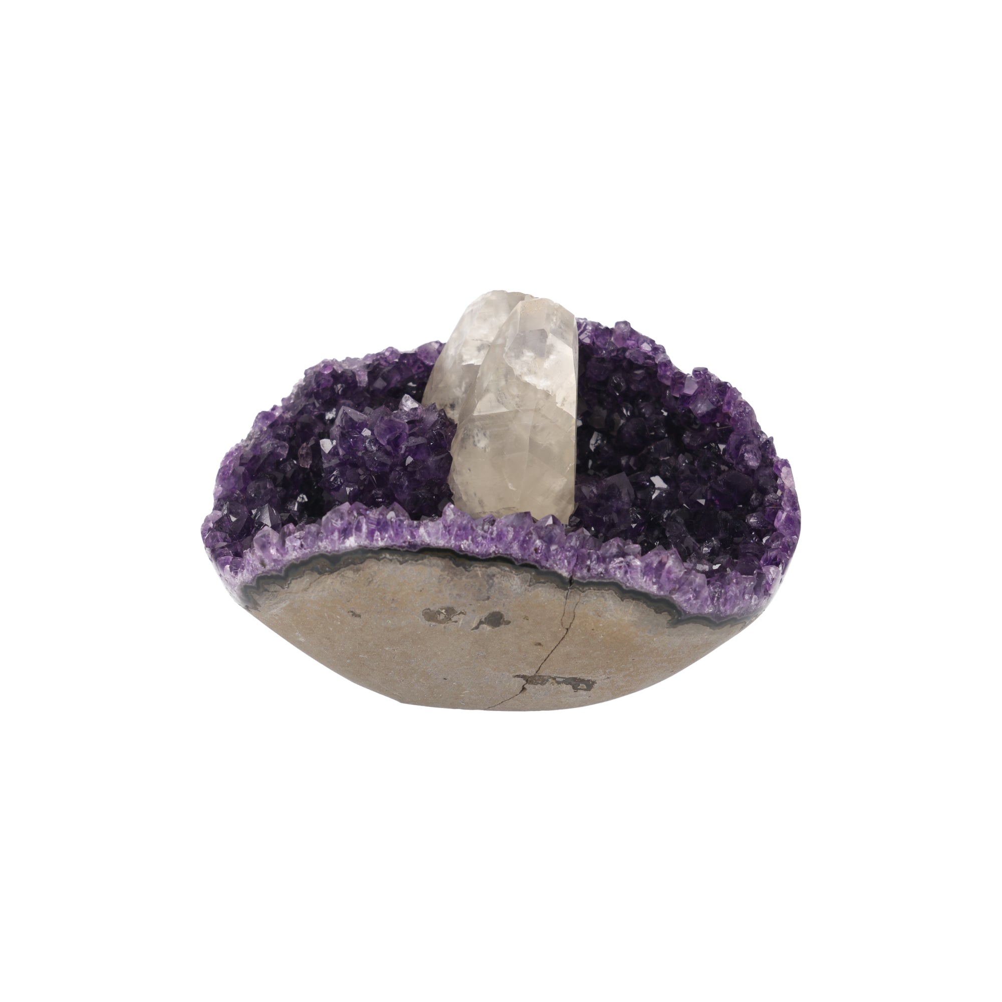 Ivory Throne ✦ Amethyst-Druse mit Calcit | 1.212 g (#876)