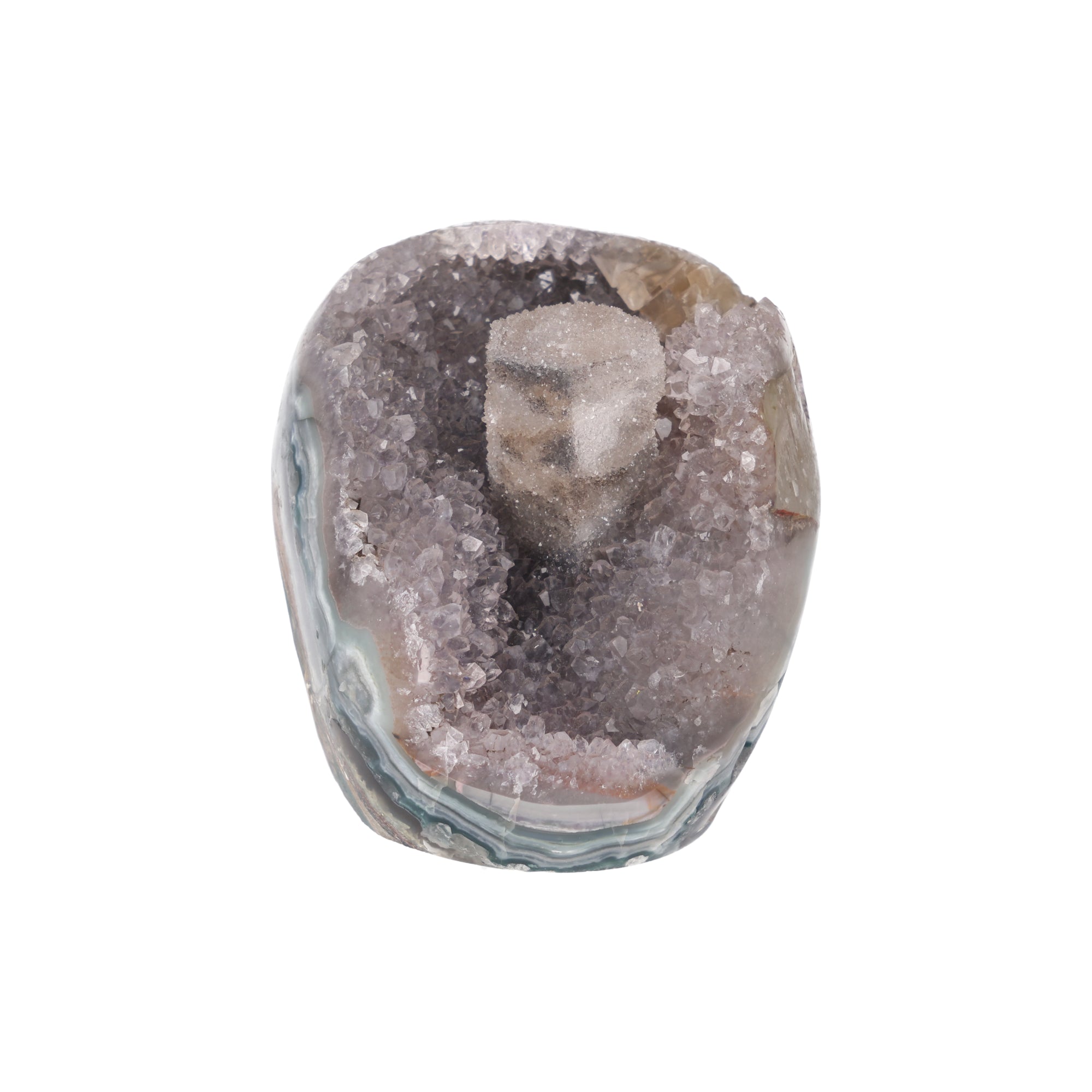 Crystal Lagoon ✦ Amethyst-Druse mit Calcit aus Uruguay | 924 g  (#845)