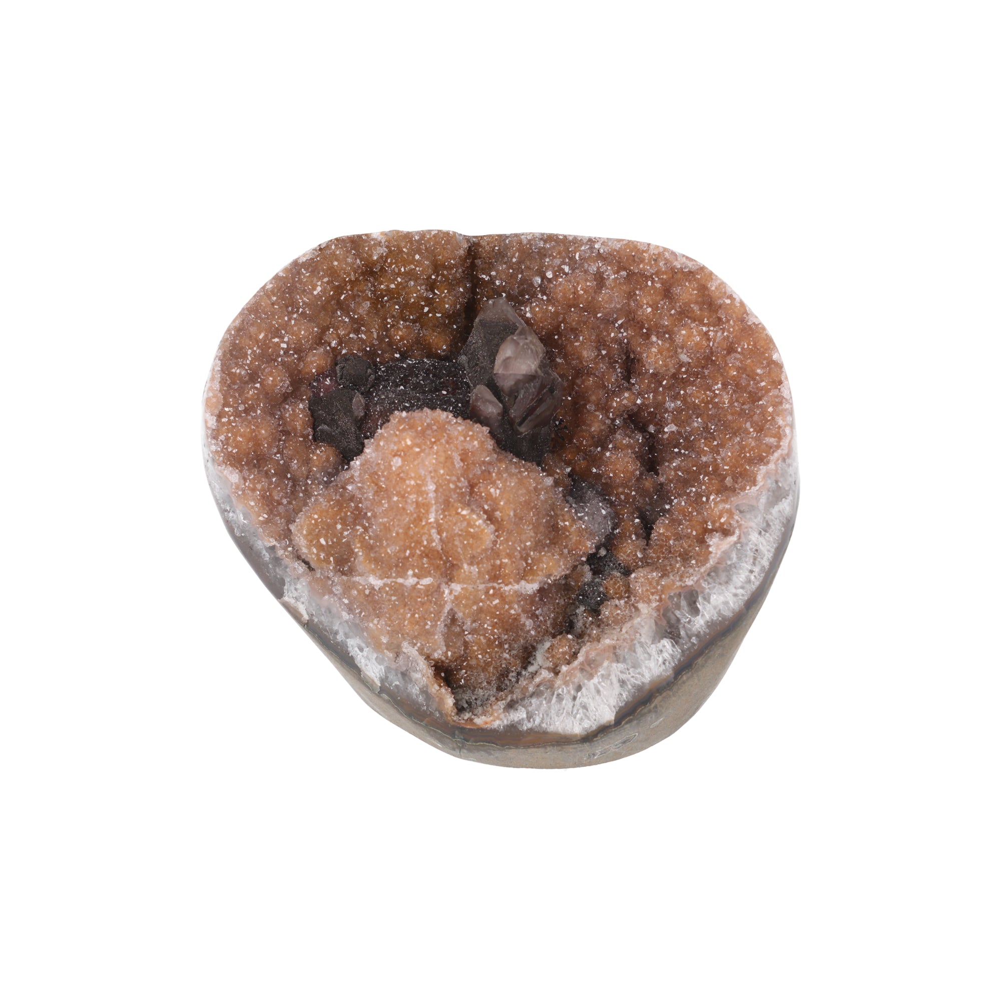 Copper Shadow ✦ Amethyst-Druse mit Calcit & Hämatit/Goethit | Natur-Unikat 1108 g (#880)