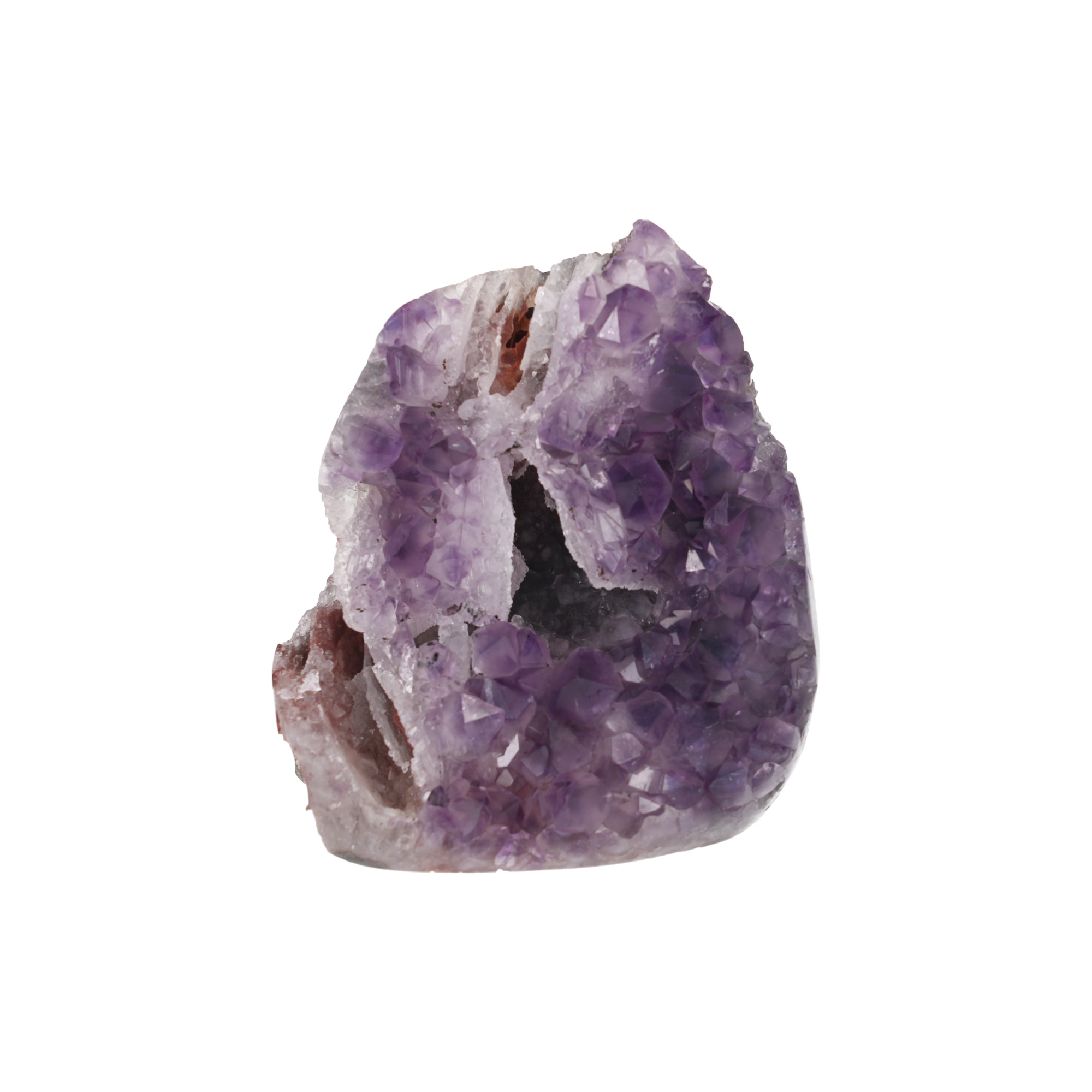 Copper Veil ✦ Amethyst-Druse mit Calcit & Hämatit/Goethit aus Uruguay | 844 g (#865)