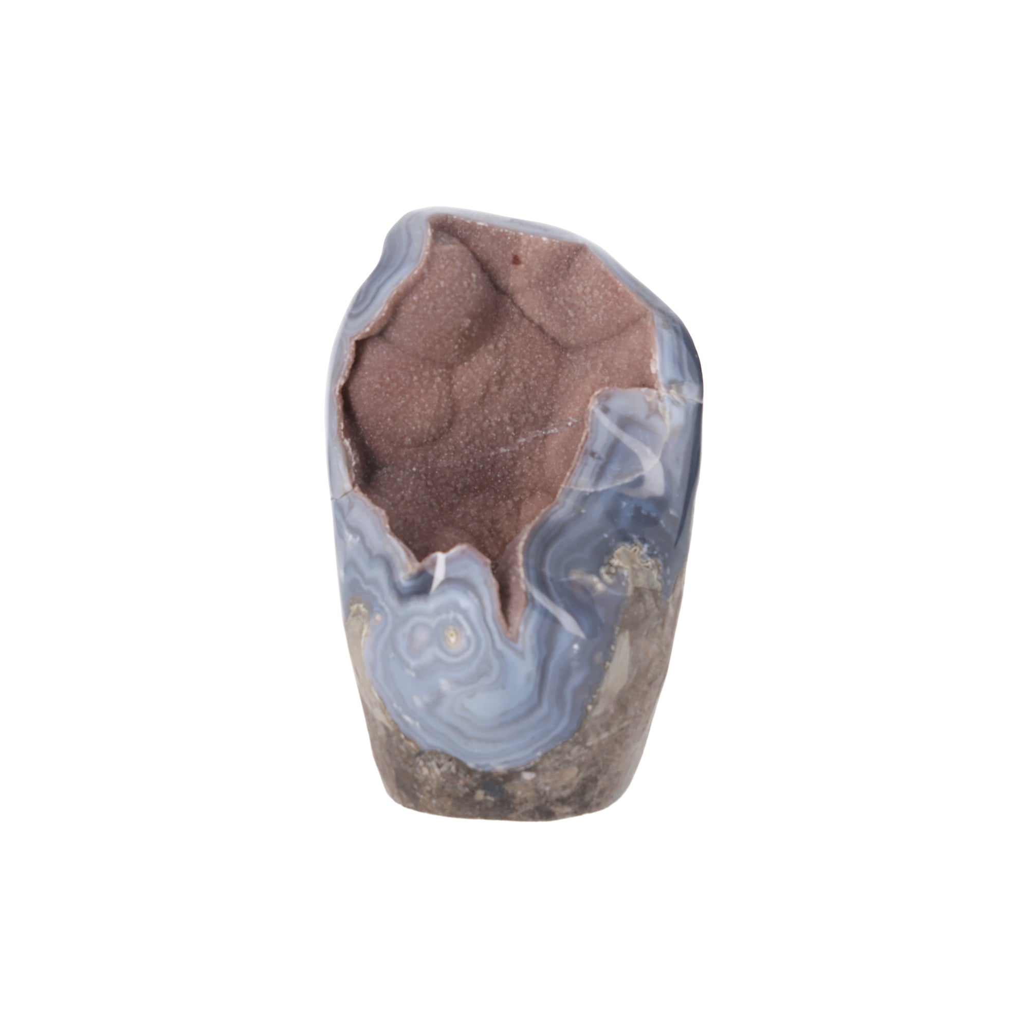 Blue Rosé ✦ Amethyst-Druse mit Achatbänderung aus Uruguay | 1.269 g (#838)