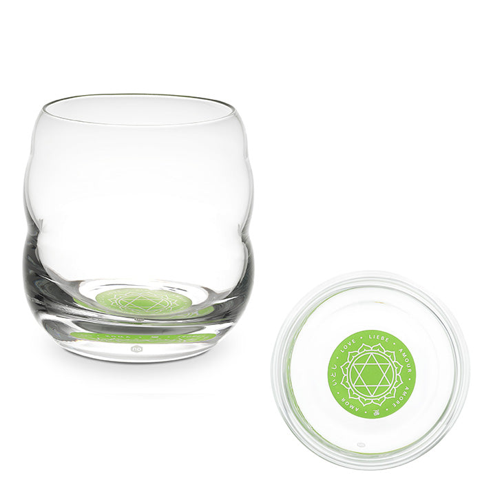 Trinkglas Mythos Chakra Herz/Affirmation Liebe 0,25l - bleifreies Glas