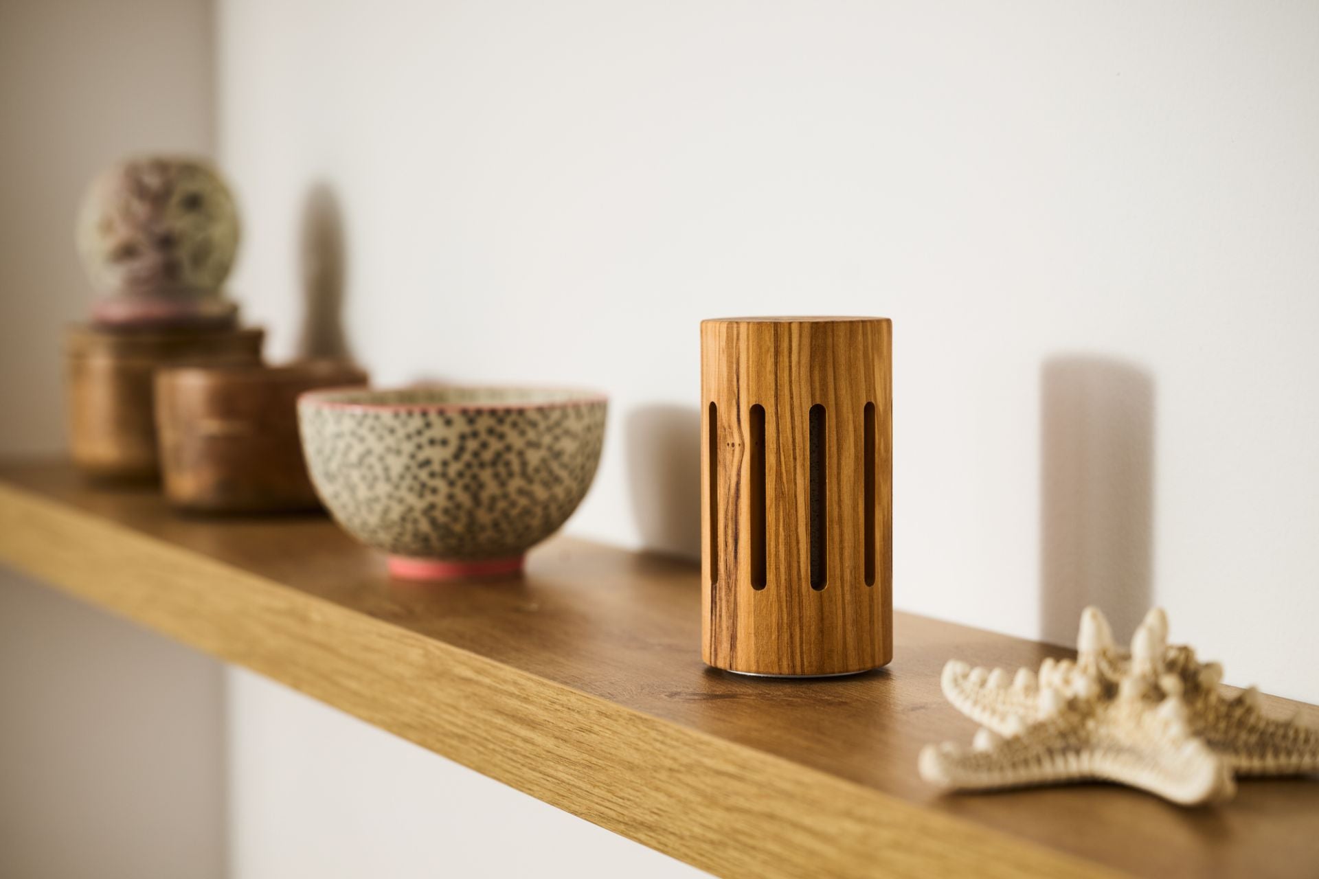 Olivenholz Diffusor mit Bimsstein-Verdufter rund