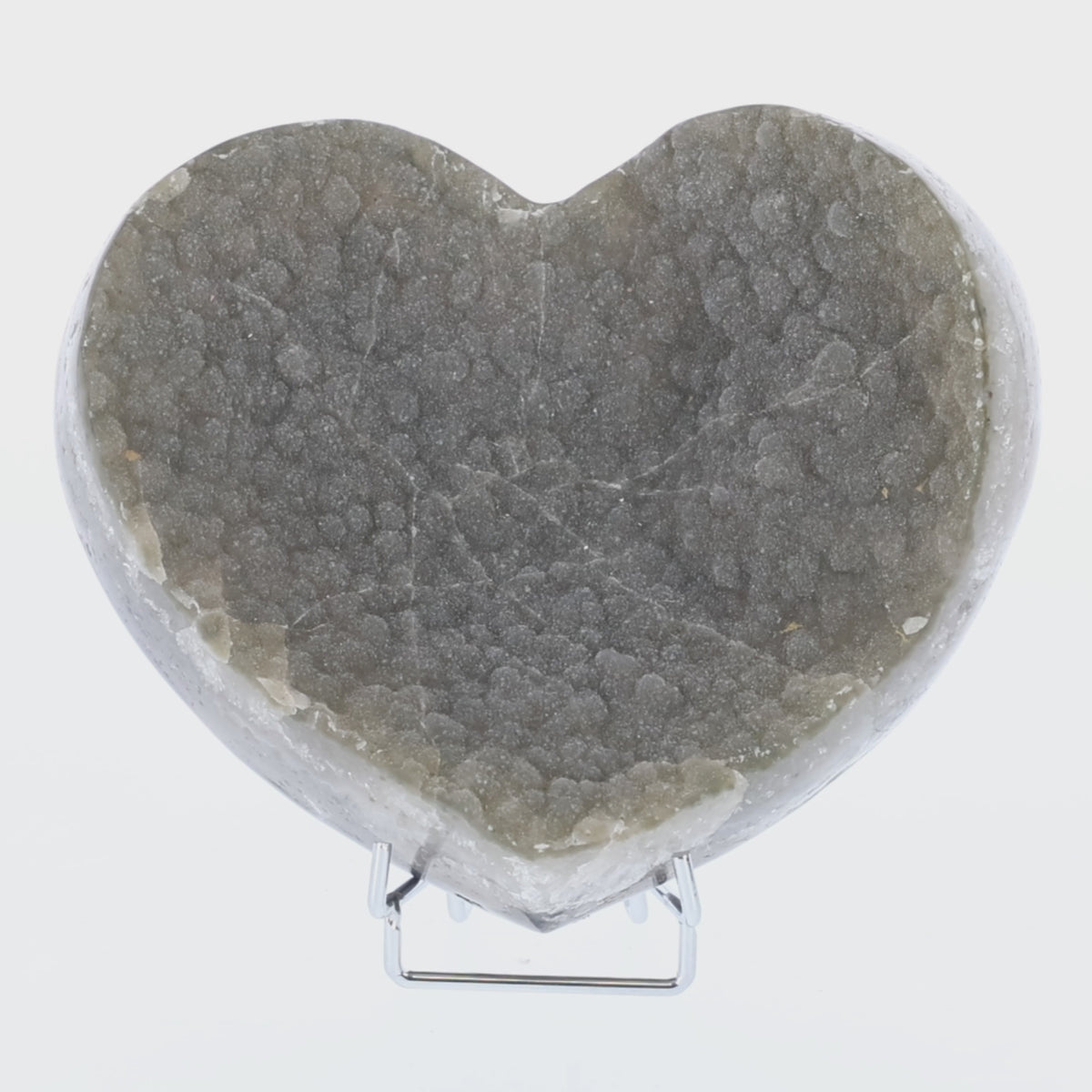 Load video: Noctis – Agate Heart with Chalcedony Crystal Structure (#397)