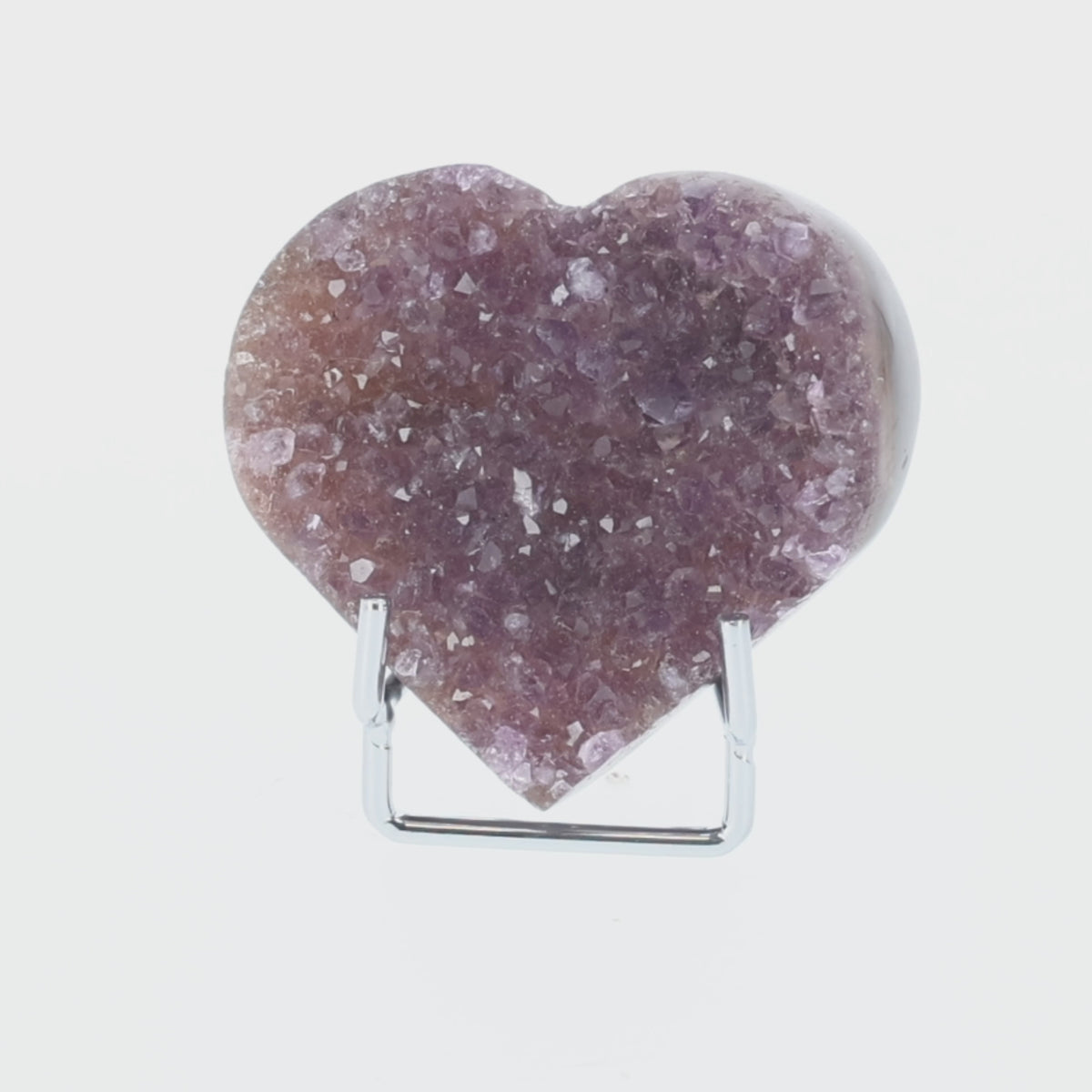Load video: Amethyst Rainbow Heart Mini