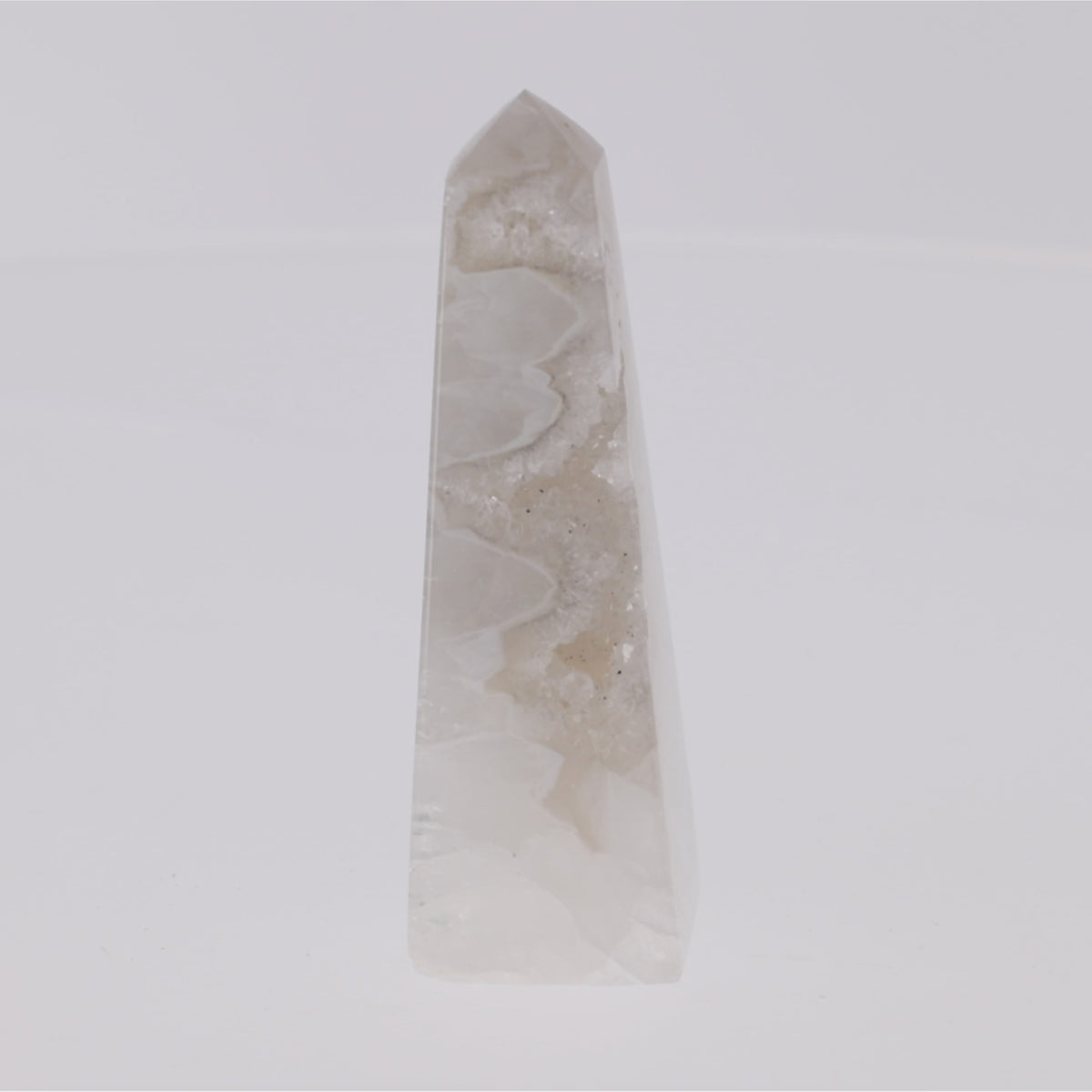 Load video: Achat Obelisk aus Brasilien mit natürlicher Kristallstruktur (#1491)