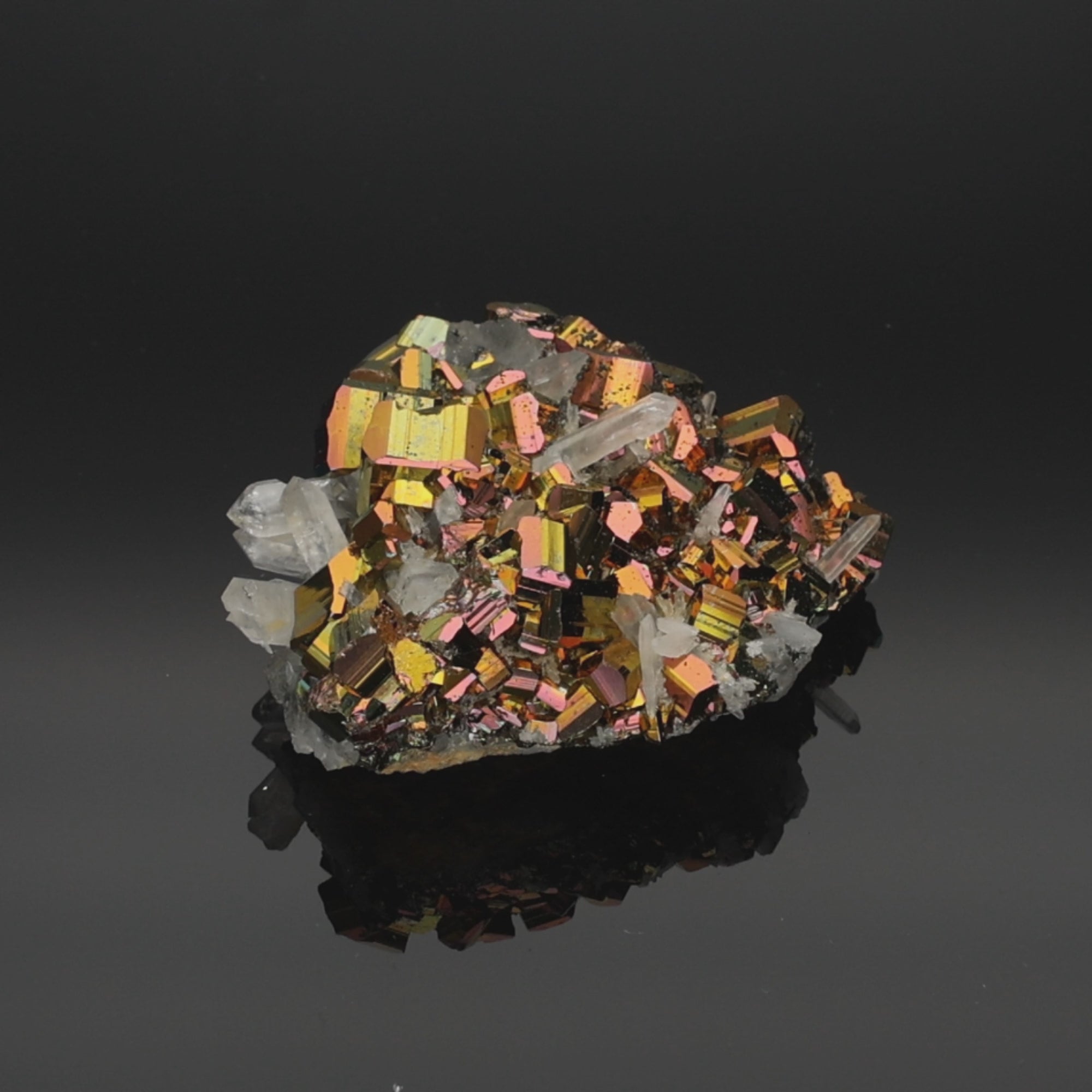 Video laden: Prismatic Storm – Rainbow Pyrit aus Borneo, Indonesien – 152,02 g – Mineralien-Unikat (#1073)