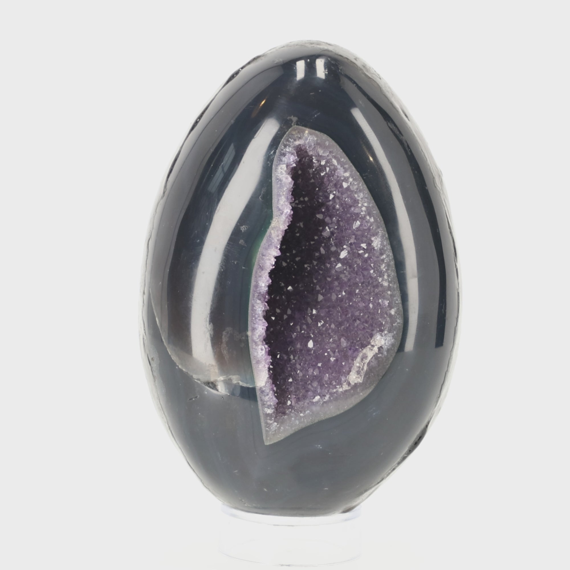 Video laden: Lavender Halo | Großes Amethyst Ei aus Brasilien mit natürlicher Kristalldruse | 931 g Unikat (#571)
