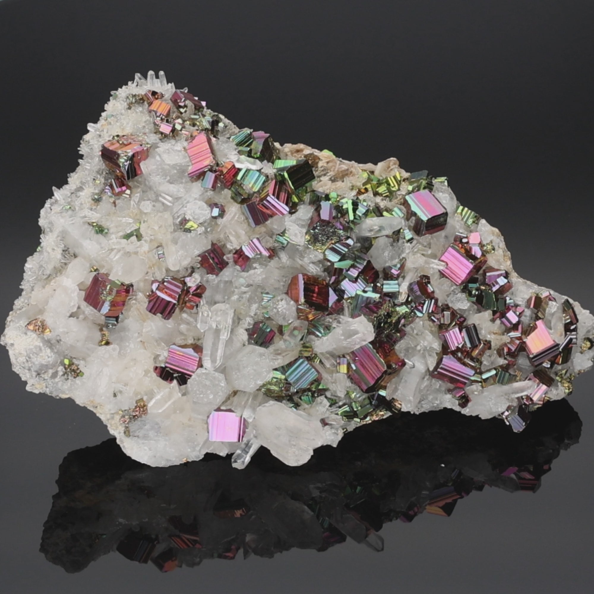 Load video: Aurora Citadel - Rainbow Pyrite from Borneo, Indonesia - 634 g (#1366)