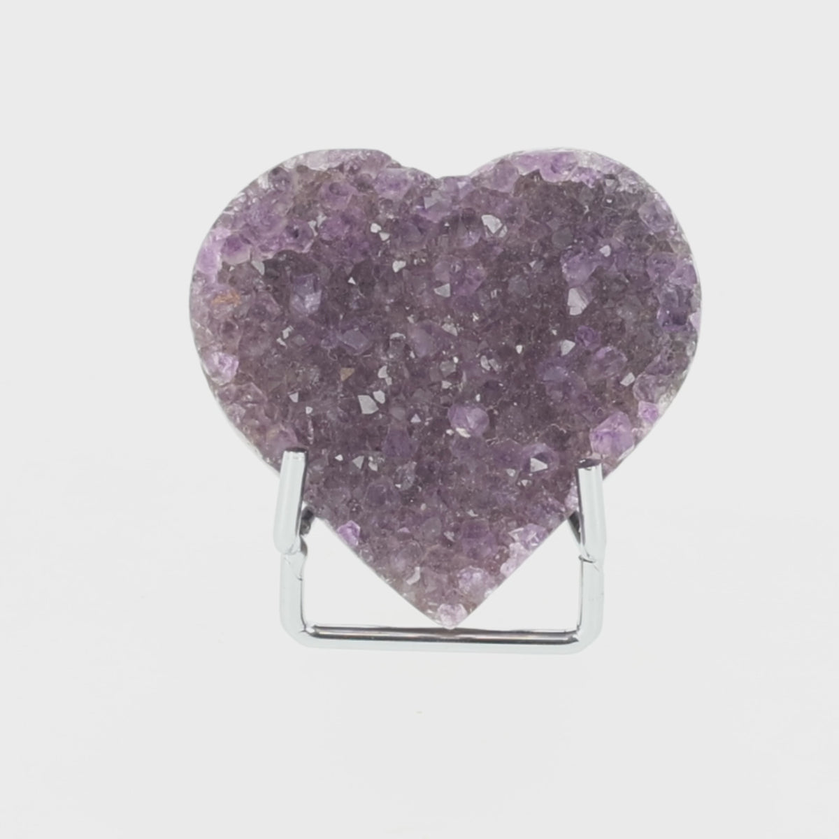 Load video: Amethyst Rainbow Heart Mini