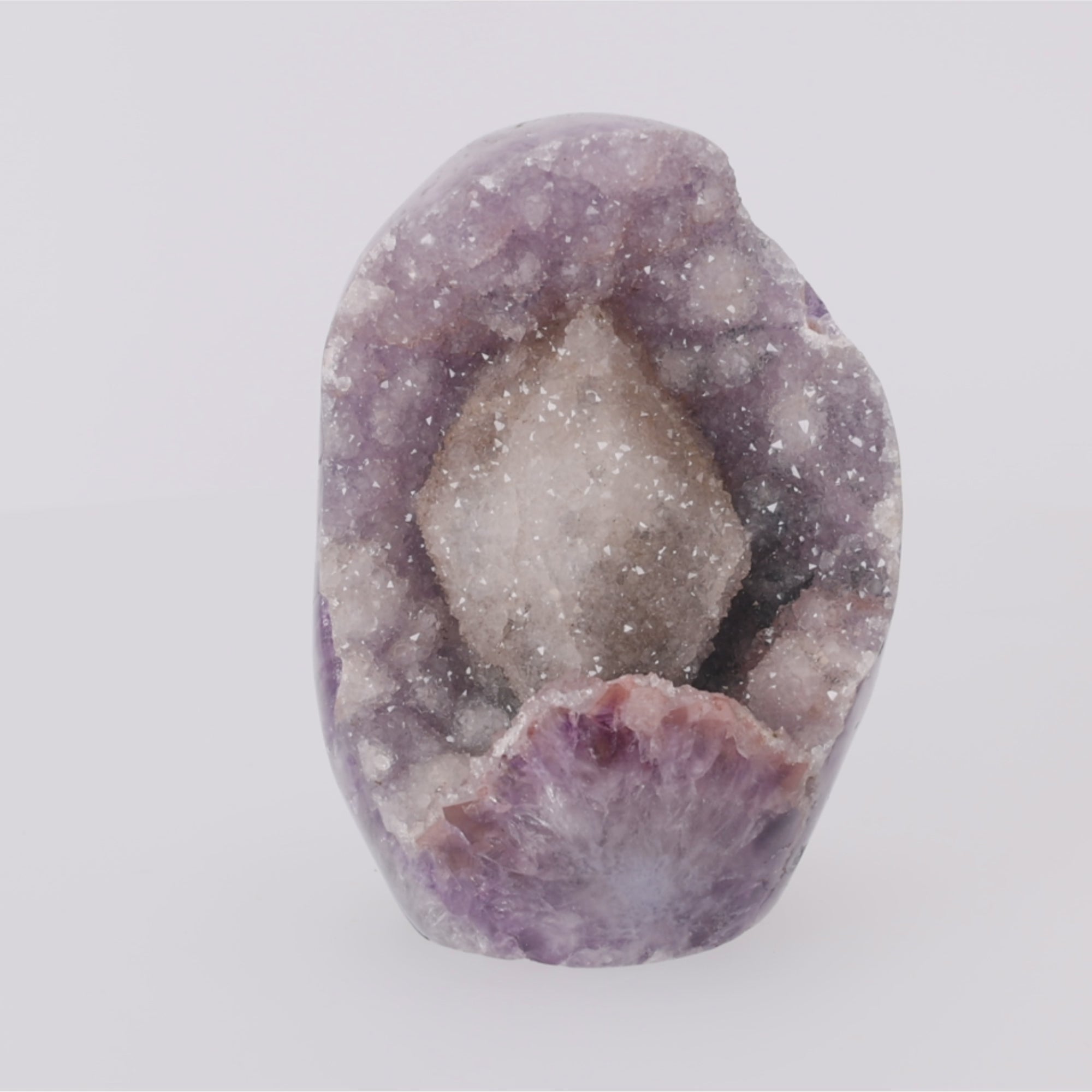 Video laden: Moonlit Bloom ✦ Amethyst mit Calcit aus Uruguay | 2.902 g  (#792)