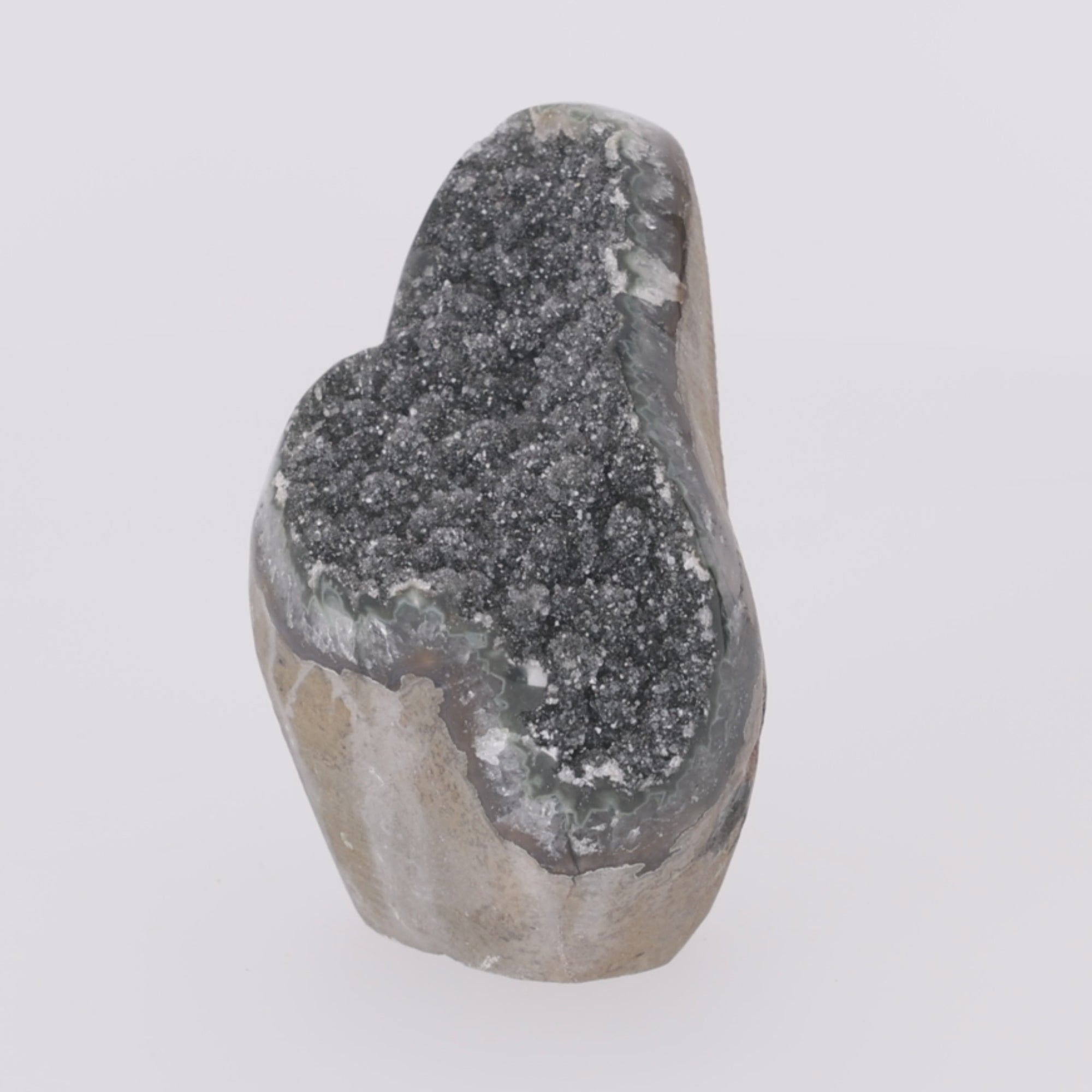Video laden: Obsidian Mist ✦ Amethyst-Druse aus Uruguay | 1.470 g (#861)