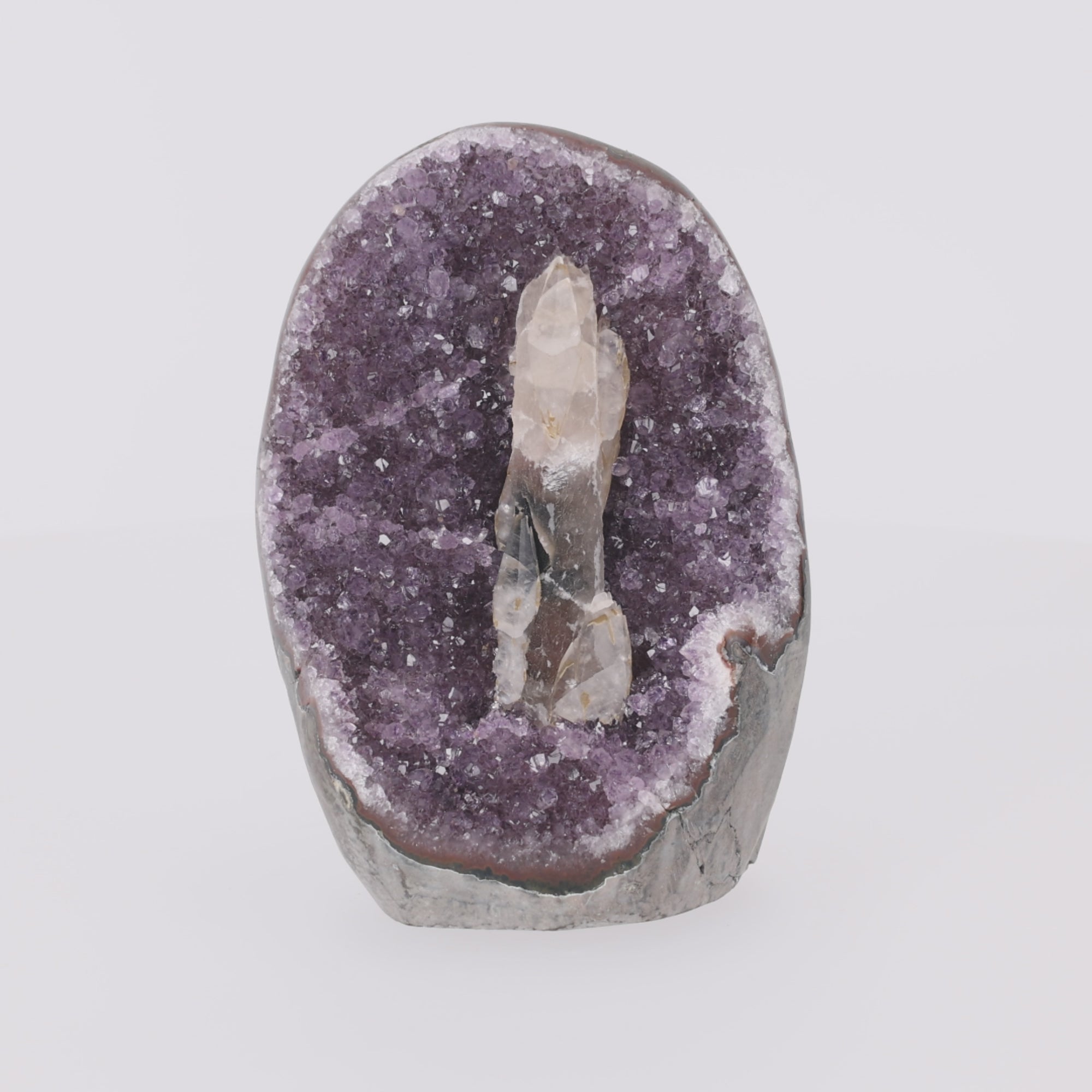 Video laden: Crystal Flame ✦ Amethyst mit Calcit &amp; Turmalin aus Uruguay | 2.775 g   (#800)