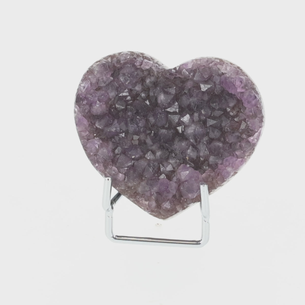 Load video: Amethyst Rainbow Heart Mini