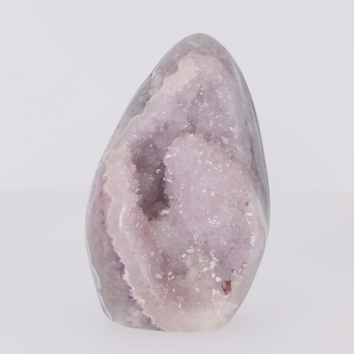 Load video: Blush Aura ✦ Amethyst with Calcite, Fine Tourmaline &amp; Hematite/Goethite from Uruguay | 2.889 g (#820)