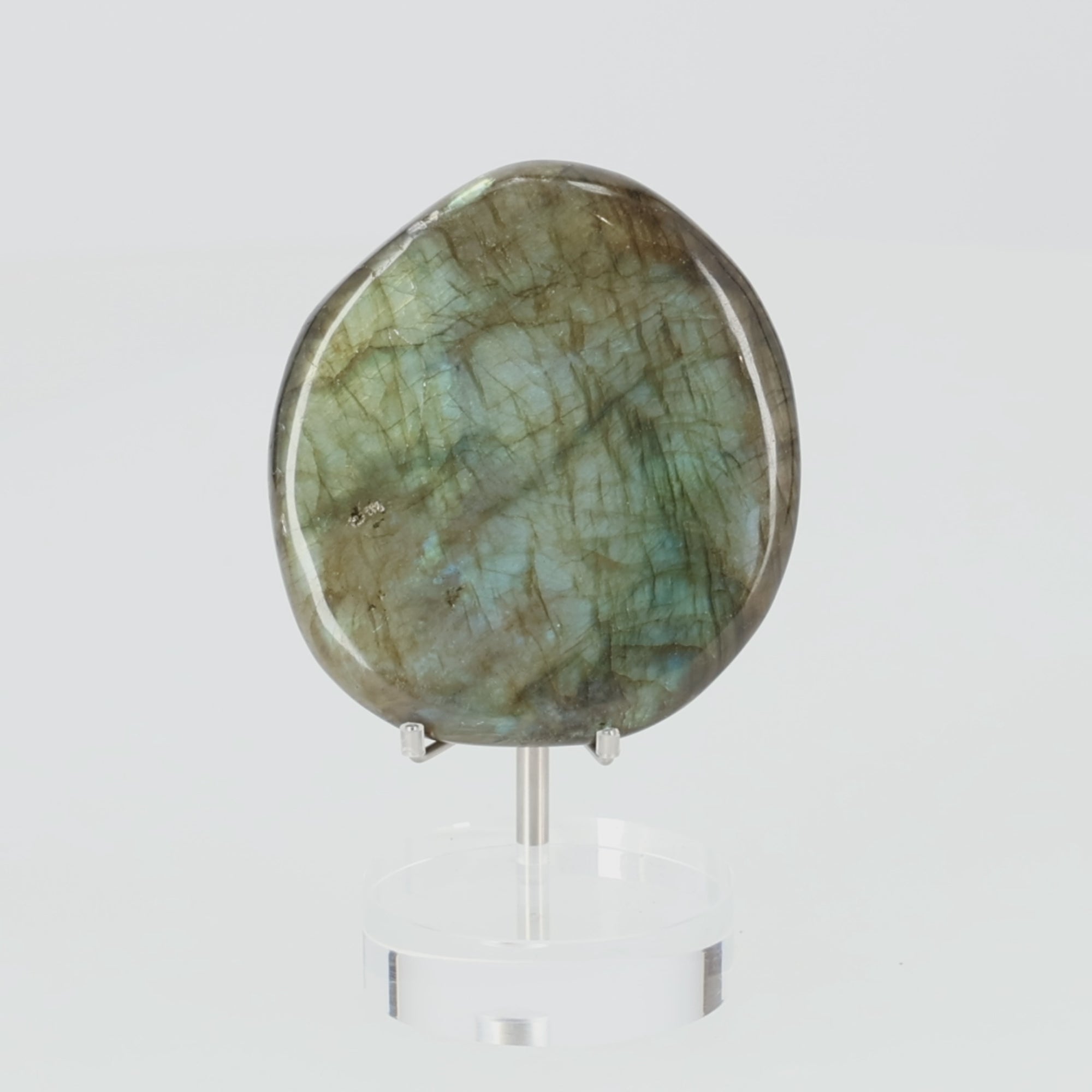 Video laden: Labradorit Freeform „Northern Mist“  mit intensivem Blauschimmer 154g (#704)