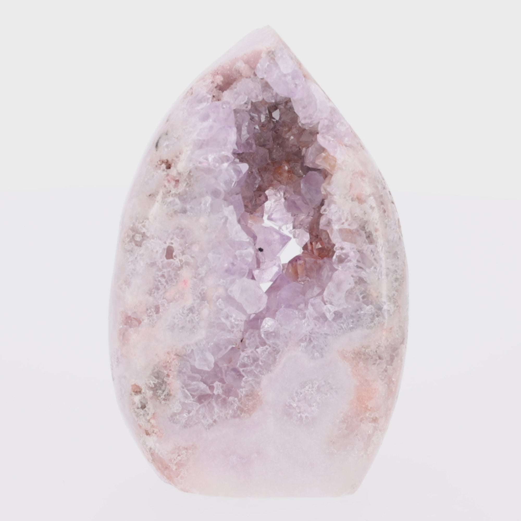 Video laden: Rose Flame – Pink Amethyst aus Brasilien – 774 g (#1455)