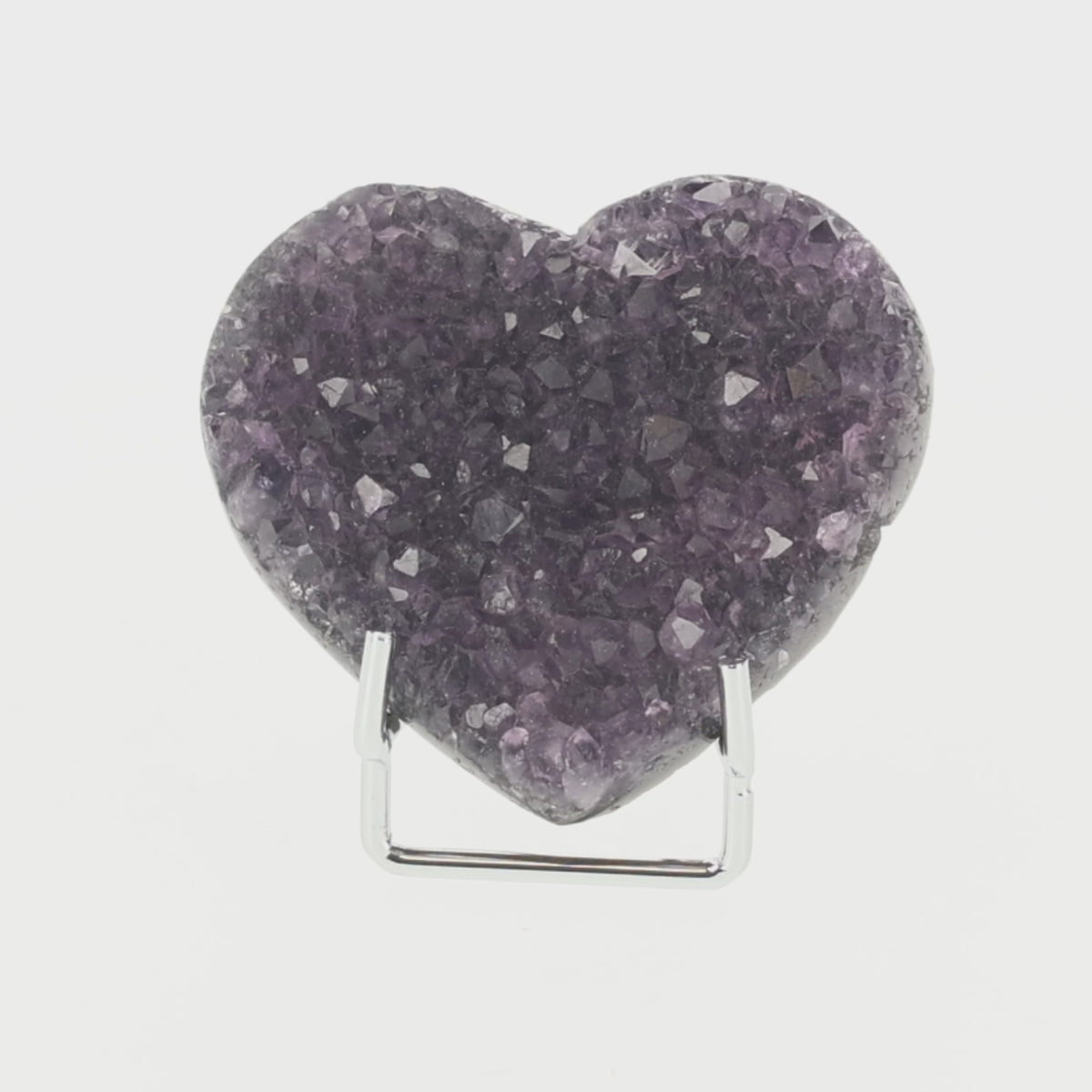 Load video: Amethyst Rainbow Heart Mini