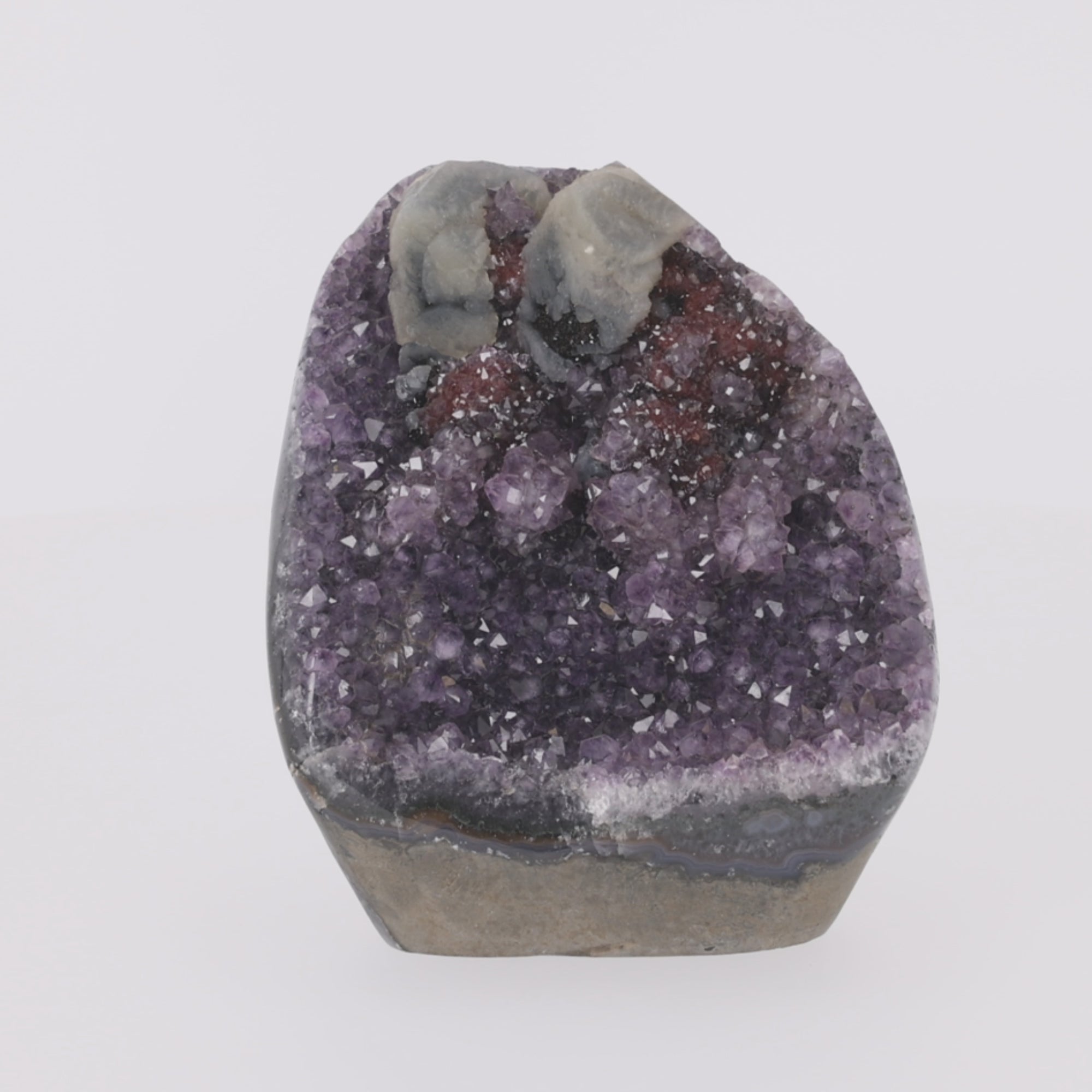 Video laden: Ember Crown ✦ Amethyst mit Calcit aus Uruguay | 2.731 g  (#799)
