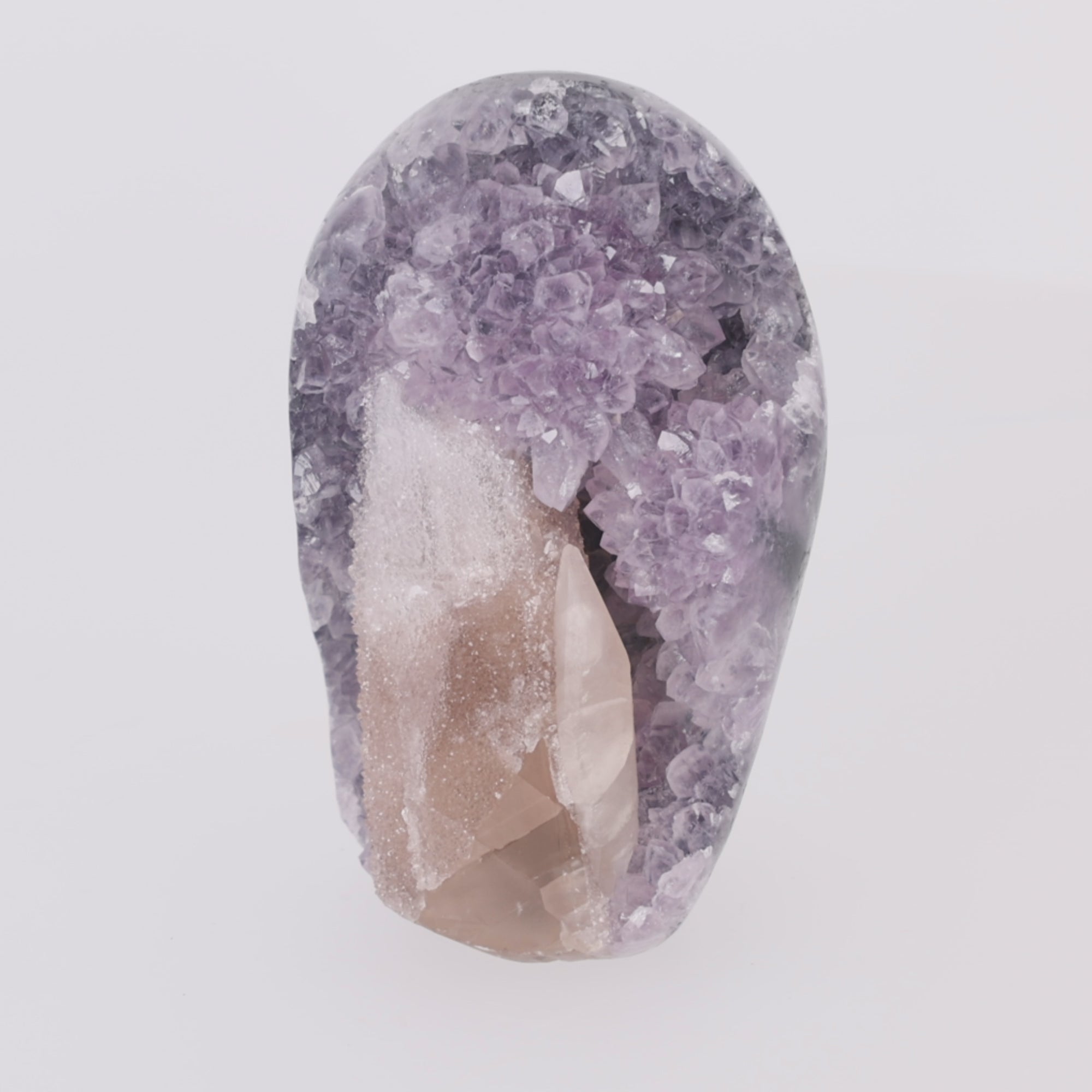 Video laden: Lavender Pearl ✦ Amethyst mit Calcit aus Uruguay | 1.402 g (#807)