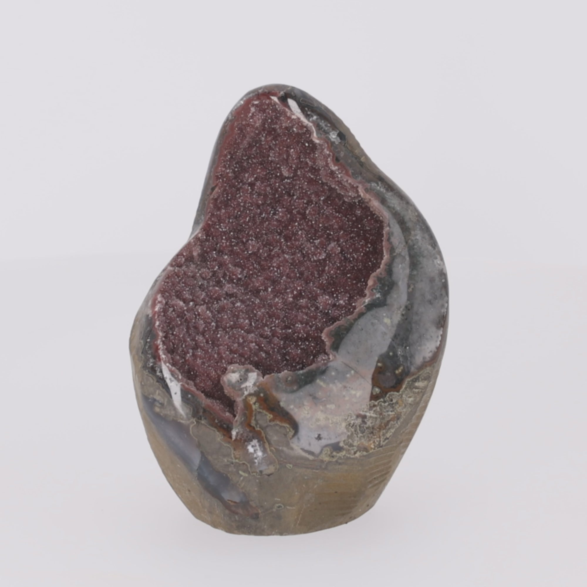 Video laden: Crimson Veil ✦ Amethyst-Druse aus Uruguay | 1.568 g  (#837)