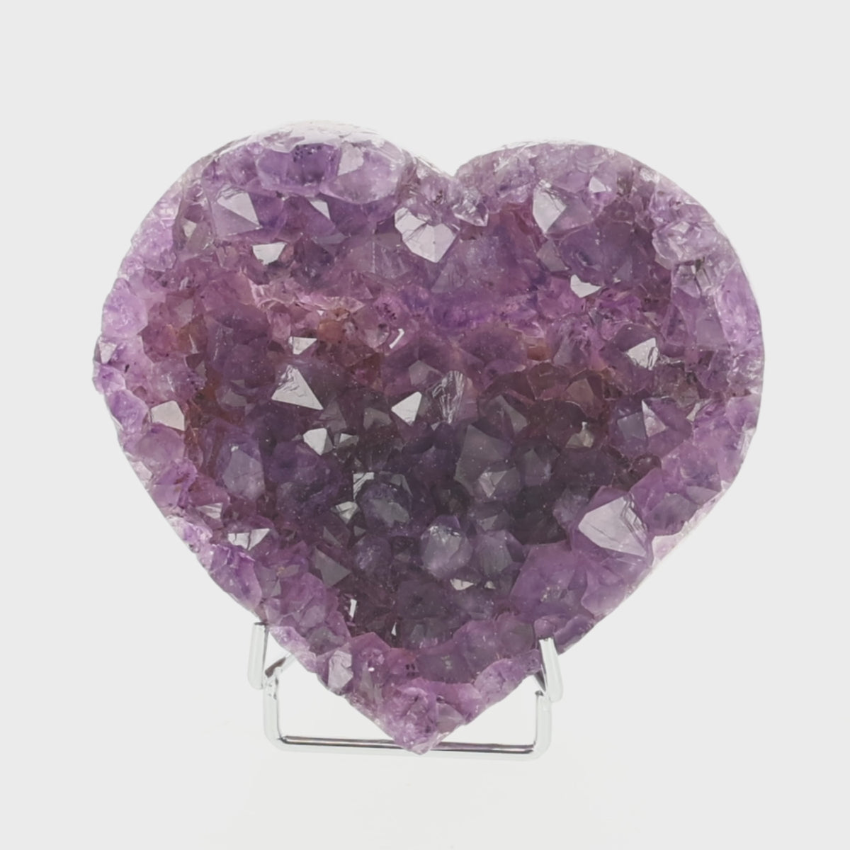Load video: Amethyst Herz aus Uruguay mit natürlicher Kristallstruktur (#1507)