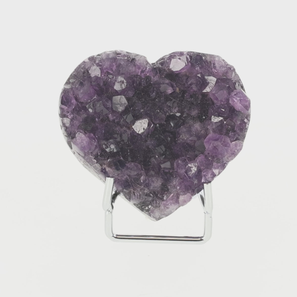 Load video: Amethyst Rainbow Heart Mini