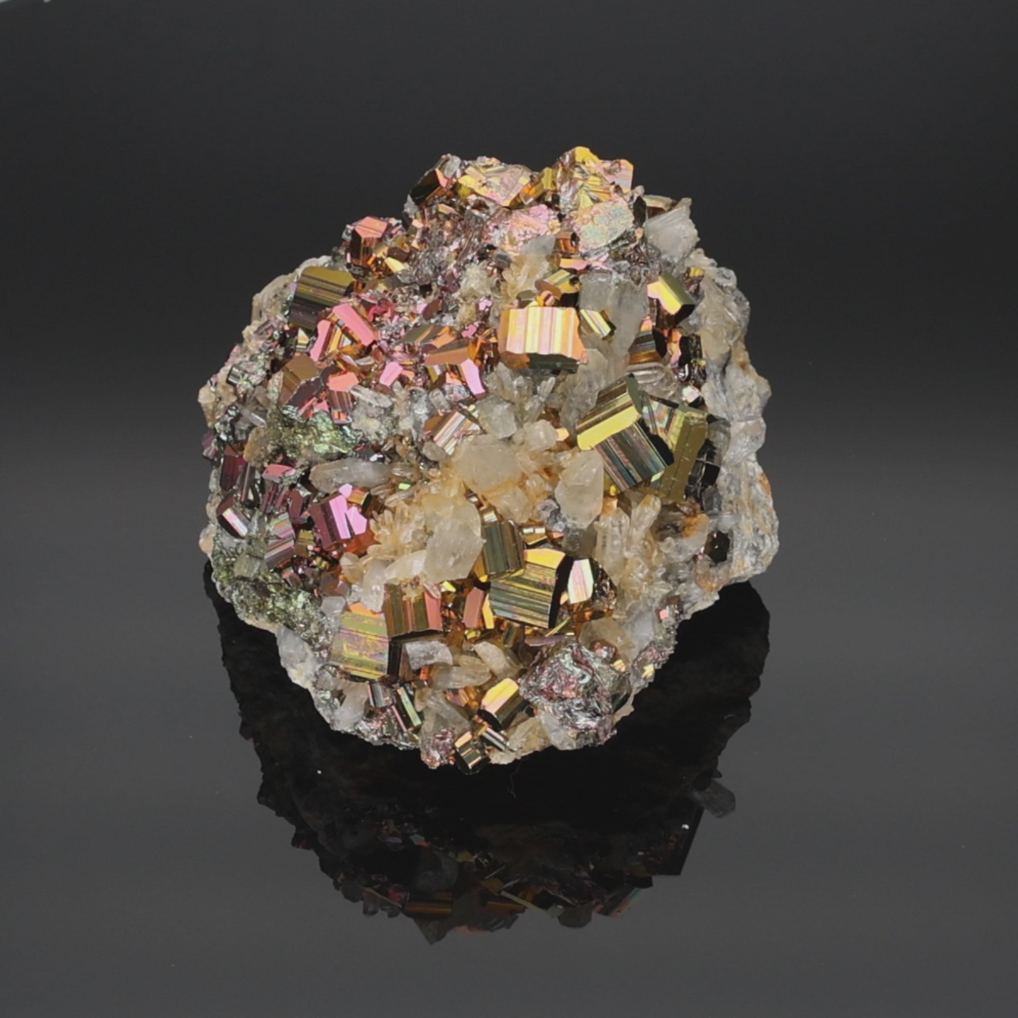 Load video: Titan Eclipse - Rainbow Pyrite from Borneo, Indonesia - 739 g (#1369)