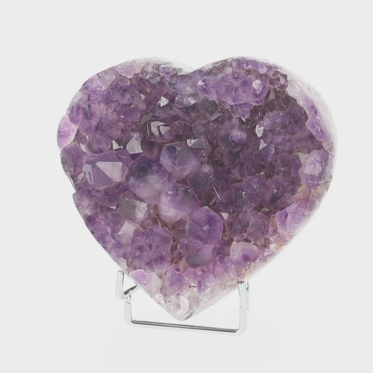 Video laden: Amethyst Herz aus Uruguay mit natürlicher Kristallstruktur (#1508)