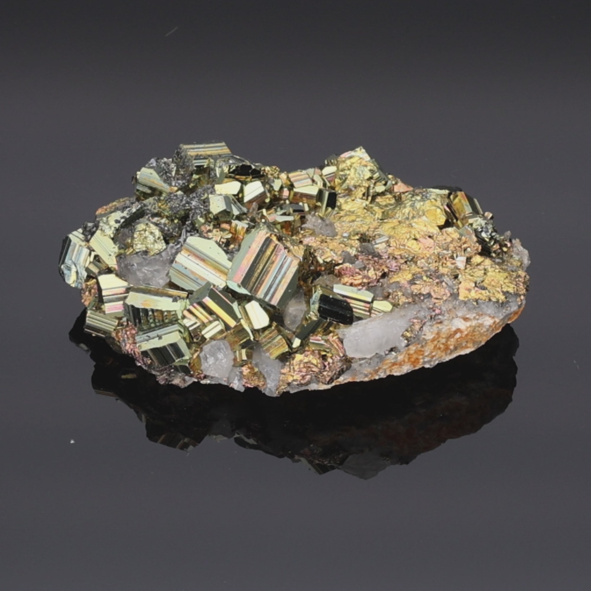 Load video: Borneo Thunder – Rainbow Pyrite from Borneo, Indonesia – 235 g (#1351)