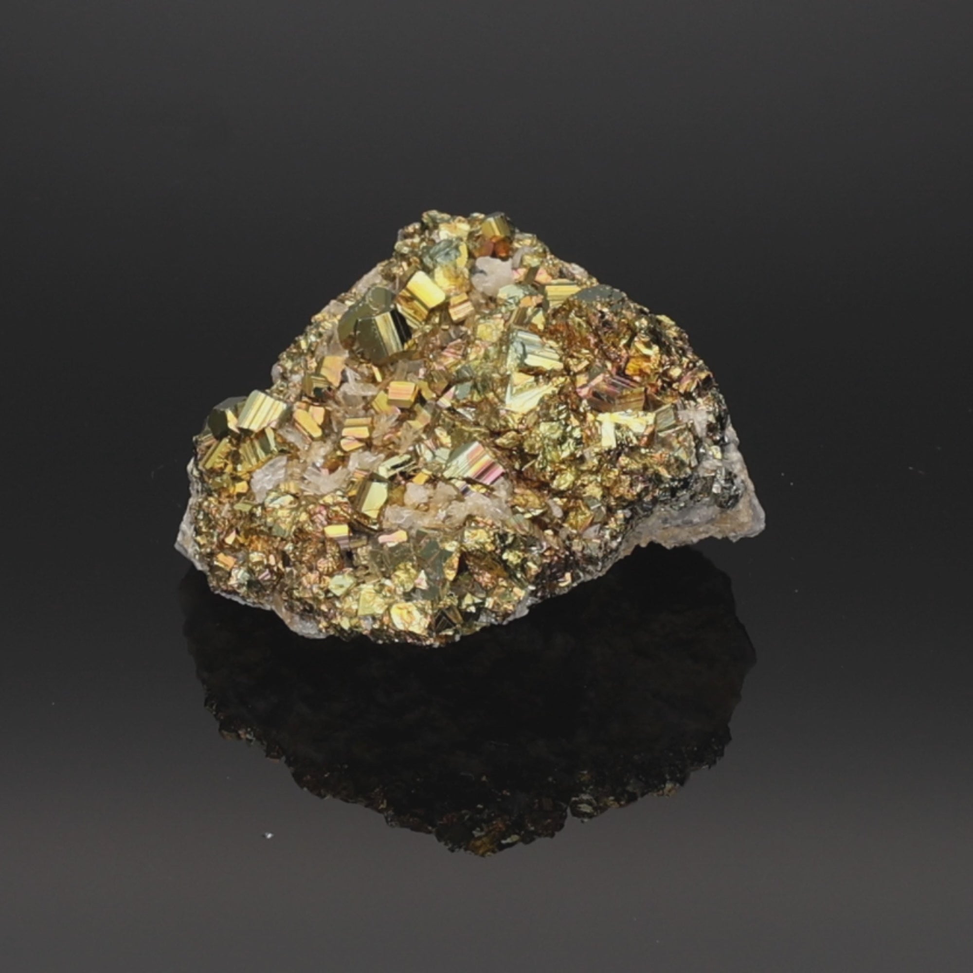 Load video: Prism Titan – Rainbow Pyrite from Borneo, Indonesia – 177.4 g (#1349)