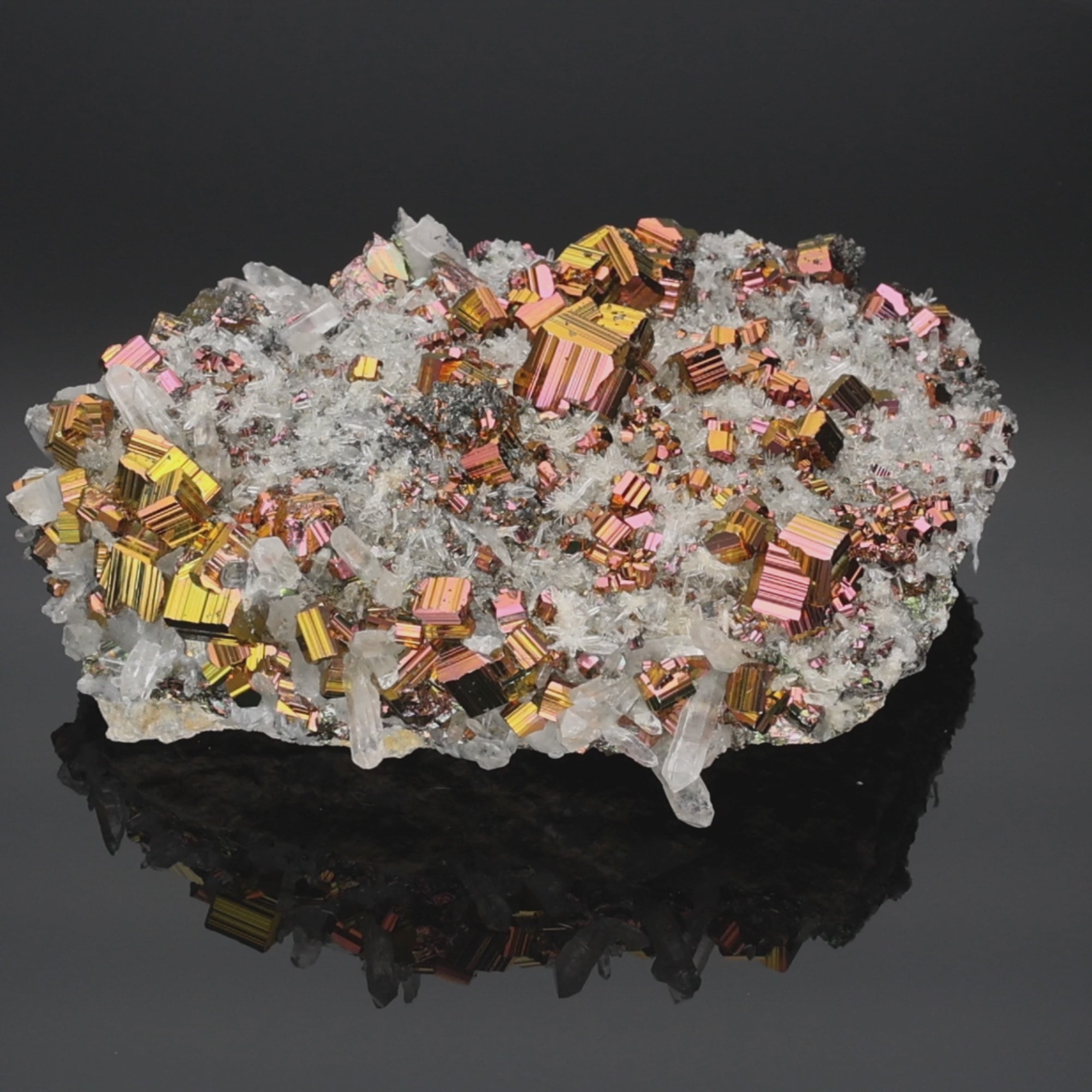 Load video: Mega Aurora - Rainbow Pyrite from Borneo, Indonesia - 930 g (#1367)