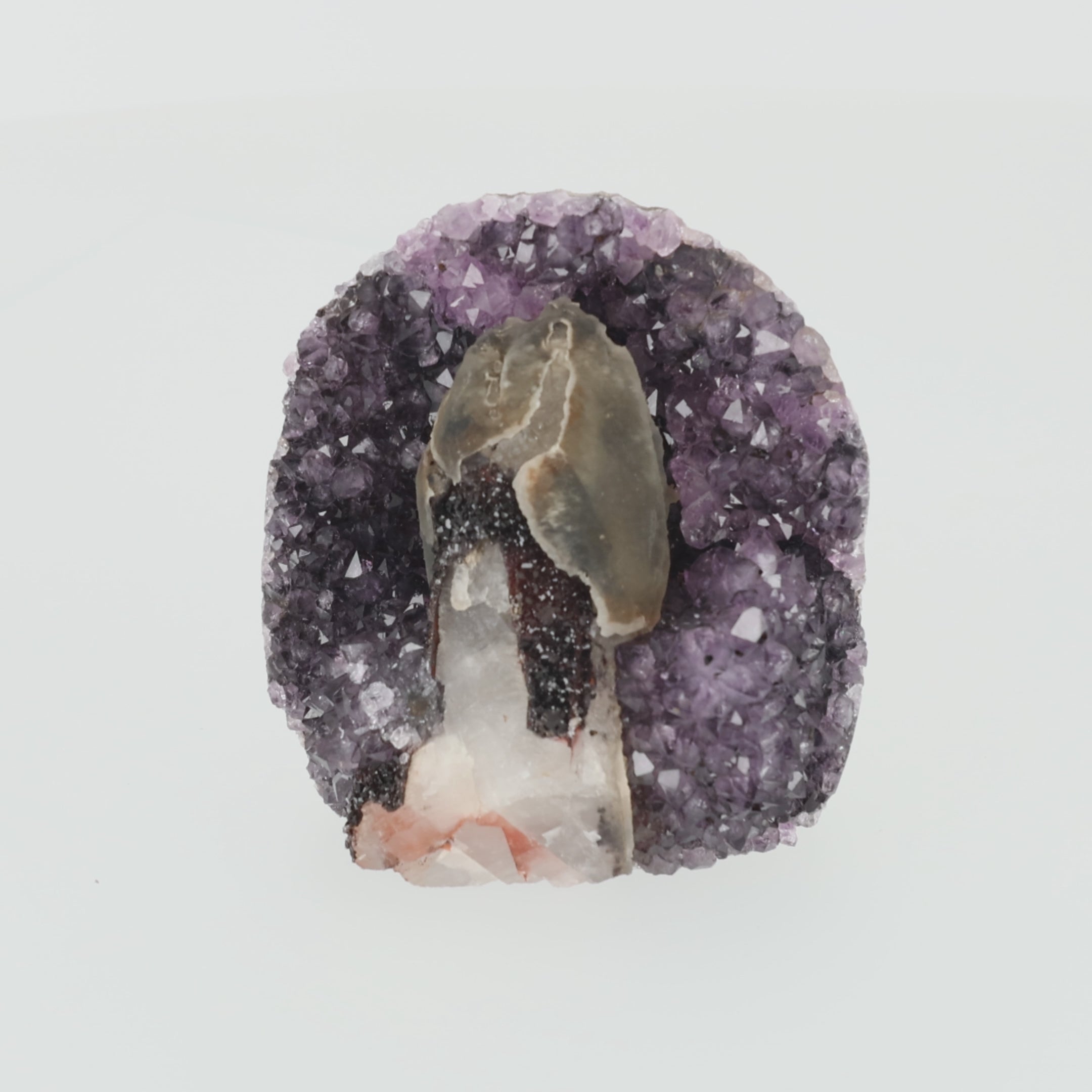 Video laden: Moonlight Sanctuary - 0,959 kg Amethyst mit Calcit aus Uruguay - Unikat (#532)