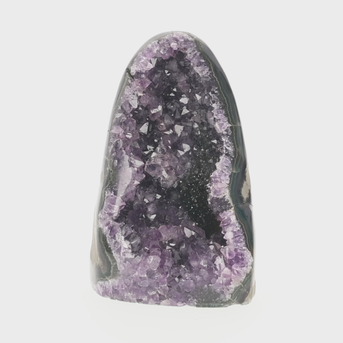 Video laden: Amethyst Cut Base mit  Turmalin - AA Quality - 971 g  (#1532)